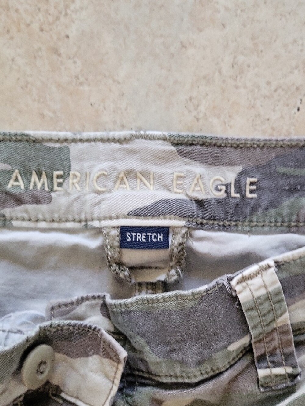 American Eagle Outfitters Women's Camo Cargo Barrel Pants - Picture 2 of 6